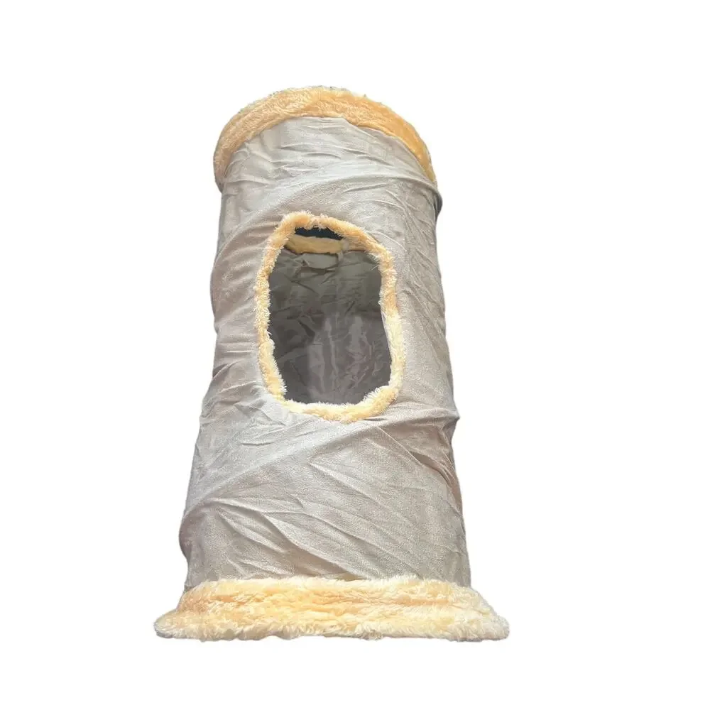 Small animal cat collapsable tunnel with toy hanging ball